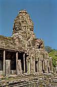 Angkor Thom - Bayon temple, second enclosure, tower of S-E corner from South 